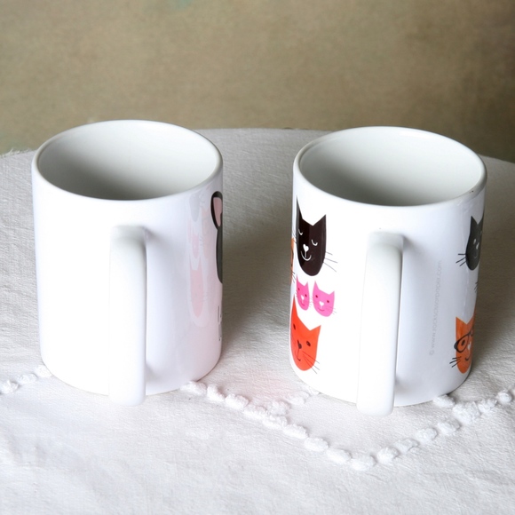 Vintage Pair of Unique Super Cute Cat Mugs - Picture 4 of 8